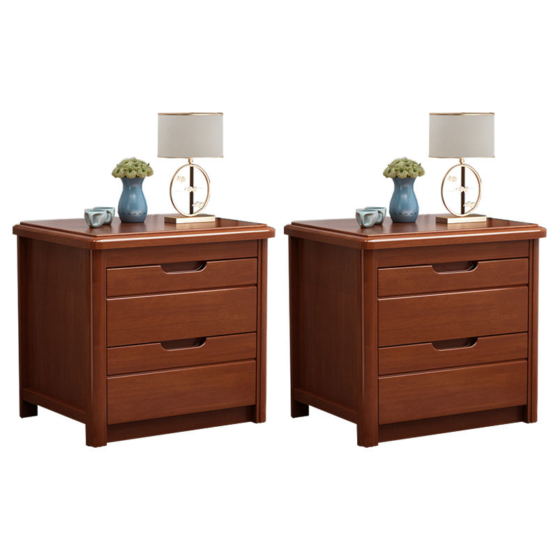 Solid Wood 2 Drawer Modern Night Table Drawer Storage Bed Nightstand Tan 2 Piece Set Clearhalo 'Bedroom Furniture' 'furn' 'furn_night_stand' 'Furniture' 'night_stand' 'Nightstands' 5906178