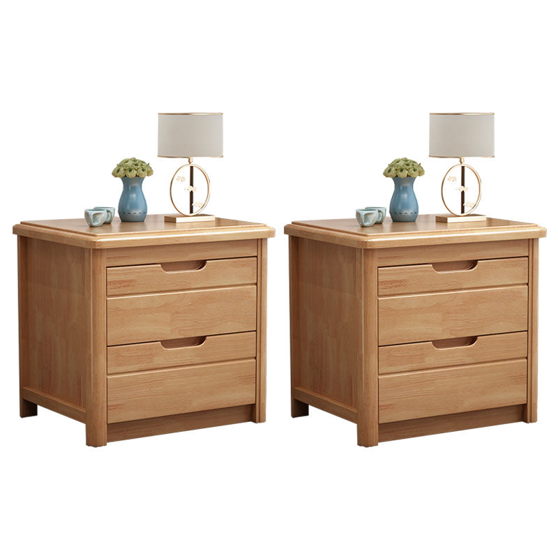 Solid Wood 2 Drawer Modern Night Table Drawer Storage Bed Nightstand Natural 2 Piece Set Clearhalo 'Bedroom Furniture' 'furn' 'furn_night_stand' 'Furniture' 'night_stand' 'Nightstands' 5906180