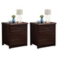 Solid Wood 2 Drawer Modern Night Table Drawer Storage Bed Nightstand Dark Brown 2 Piece Set Clearhalo 'Bedroom Furniture' 'furn' 'furn_night_stand' 'Furniture' 'night_stand' 'Nightstands' 5906182