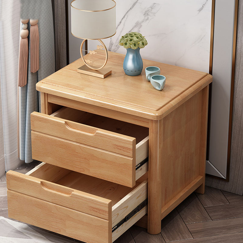 Solid Wood 2 Drawer Modern Night Table Drawer Storage Bed Nightstand Clearhalo 'Bedroom Furniture' 'furn' 'furn_night_stand' 'Furniture' 'night_stand' 'Nightstands' 5906187