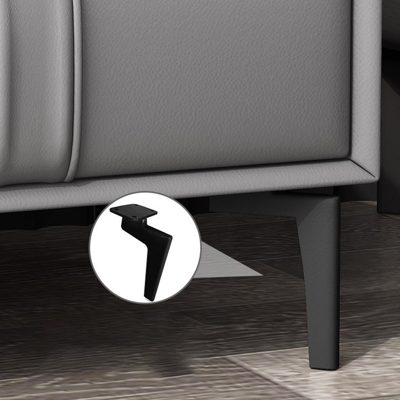 Holz und Lederbett Nachttisch moderner minimalistischer offener Nachttisch mit Schubladen