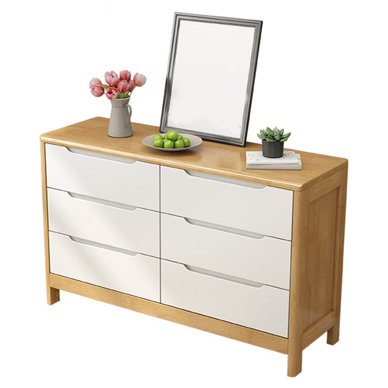 16" W Rubber Wood Storage Chest Modern Dresser with Drawers for Bedroom Natural White 6 Clearhalo 'Bedroom Furniture' 'Dressers & Chests' 'dressers_chests' 'furn' 'furn_dressers_chests' 'Furniture' 5906469