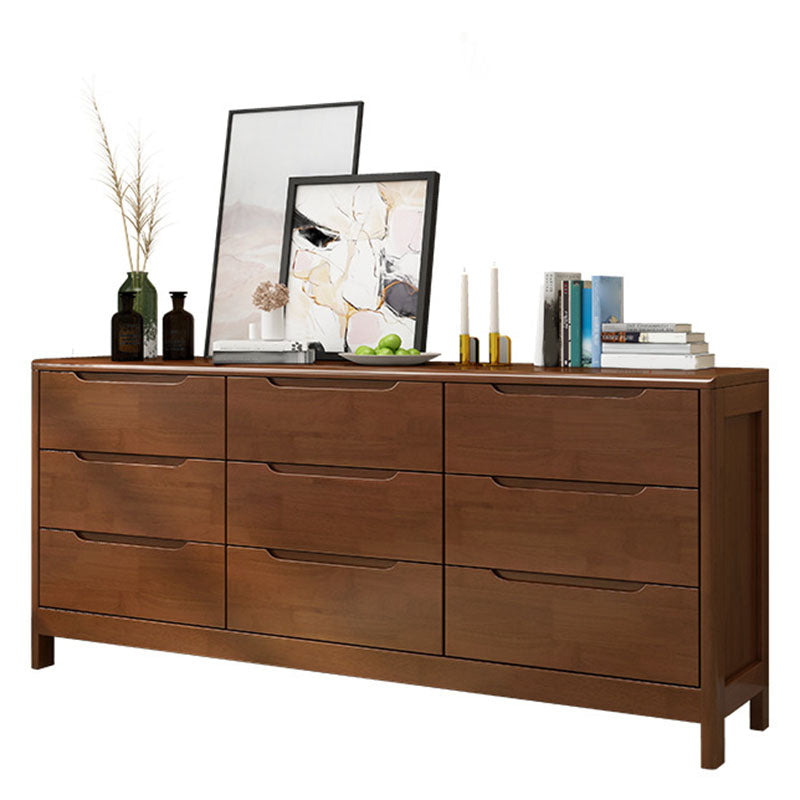 16" W Rubber Wood Storage Chest Modern Dresser with Drawers for Bedroom Nut-Brown 9 Clearhalo 'Bedroom Furniture' 'Dressers & Chests' 'dressers_chests' 'furn' 'furn_dressers_chests' 'Furniture' 5906479