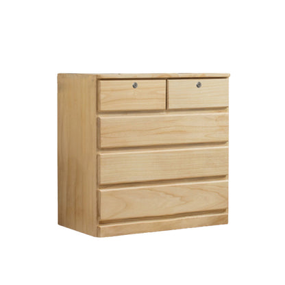 Contemporary Storage Chest Wood Storage Chest Dresser 27.5"/35.5"/47" W 27.6"L x 16.9"W x 33.7"H Natural