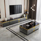 15.75-inch H Glass TV Stand Glam TV Stand for TVs with 4 Drawers Included Clearhalo 'furn' 'furn_tv_stands_entertainment_centers' 'Furniture' 'Living Room Furniture' 'TV Stands & Entertainment Centers' 'TV Stands & Media Storage Furniture' 'tv_stands_entertainment_centers' 5906674