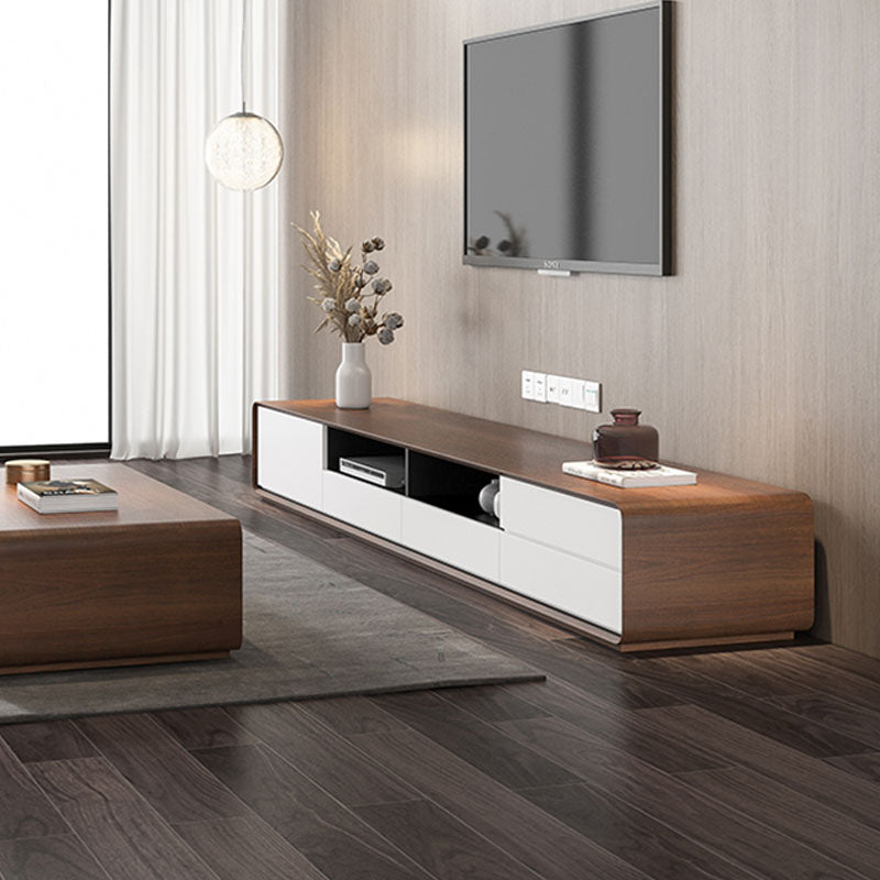 14.96" H Faux Wood TV Console 4-Drawer 1-Door Open Shelf TV Stand Clearhalo 'furn' 'furn_tv_stands_entertainment_centers' 'Furniture' 'Living Room Furniture' 'TV Stands & Entertainment Centers' 'TV Stands & Media Storage Furniture' 'tv_stands_entertainment_centers' 5906723
