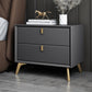Solid Wood Accent Table Nightstand Glam Night Table with 2-Drawer Dark Gray 1 Piece Clearhalo 'Bedroom Furniture' 'furn' 'furn_night_stand' 'Furniture' 'night_stand' 'Nightstands' 5906781
