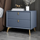 Solid Wood Accent Table Nightstand Glam Night Table with 2-Drawer Light Blue 1 Piece Clearhalo 'Bedroom Furniture' 'furn' 'furn_night_stand' 'Furniture' 'night_stand' 'Nightstands' 5906783