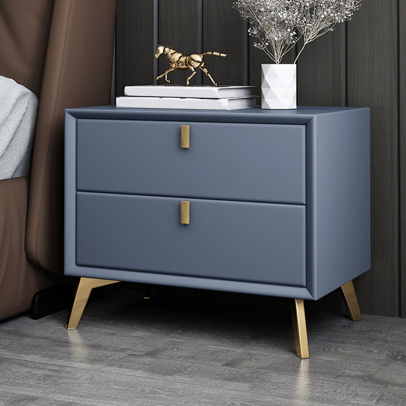Solid Wood Accent Table Nightstand Glam Night Table with 2-Drawer Light Blue 1 Piece Clearhalo 'Bedroom Furniture' 'furn' 'furn_night_stand' 'Furniture' 'night_stand' 'Nightstands' 5906783