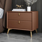 Solid Wood Accent Table Nightstand Glam Night Table with 2-Drawer Light Brown 1 Piece Clearhalo 'Bedroom Furniture' 'furn' 'furn_night_stand' 'Furniture' 'night_stand' 'Nightstands' 5906786
