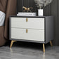 Solid Wood Accent Table Nightstand Glam Night Table with 2-Drawer Dark Gray-White 1 Piece Clearhalo 'Bedroom Furniture' 'furn' 'furn_night_stand' 'Furniture' 'night_stand' 'Nightstands' 5906795