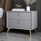 Solid Wood Accent Table Nightstand Glam Night Table with 2-Drawer Light Gray 1 Piece Clearhalo 'Bedroom Furniture' 'furn' 'furn_night_stand' 'Furniture' 'night_stand' 'Nightstands' 5906797