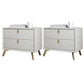 Solid Wood Accent Table Nightstand Glam Night Table with 2-Drawer Off-White 2 Piece Set Clearhalo 'Bedroom Furniture' 'furn' 'furn_night_stand' 'Furniture' 'night_stand' 'Nightstands' 5906804