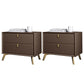 Solid Wood Accent Table Nightstand Glam Night Table with 2-Drawer Light Coffee 2 Piece Set Clearhalo 'Bedroom Furniture' 'furn' 'furn_night_stand' 'Furniture' 'night_stand' 'Nightstands' 5906806