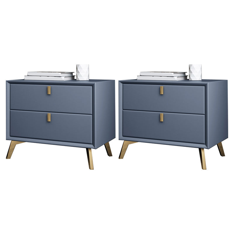 Solid Wood Accent Table Nightstand Glam Night Table with 2-Drawer Light Blue 2 Piece Set Clearhalo 'Bedroom Furniture' 'furn' 'furn_night_stand' 'Furniture' 'night_stand' 'Nightstands' 5906808