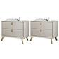 Solid Wood Accent Table Nightstand Glam Night Table with 2-Drawer Beige 2 Piece Set Clearhalo 'Bedroom Furniture' 'furn' 'furn_night_stand' 'Furniture' 'night_stand' 'Nightstands' 5906809