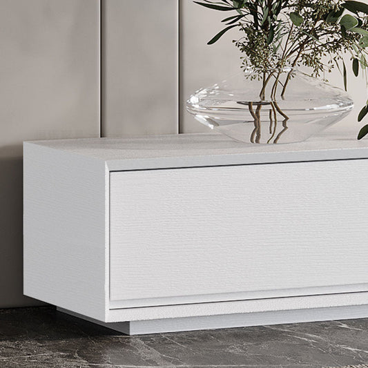 Console TV contemporanea White Wolio/Stone Top TV con cassetti morbidi