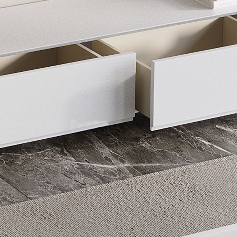 Contemporary TV Console White Wood/Stone Top TV Stand with Soft Close Drawers Clearhalo 'furn' 'furn_tv_stands_entertainment_centers' 'Furniture' 'Living Room Furniture' 'TV Stands & Entertainment Centers' 'TV Stands & Media Storage Furniture' 'tv_stands_entertainment_centers' 5906823