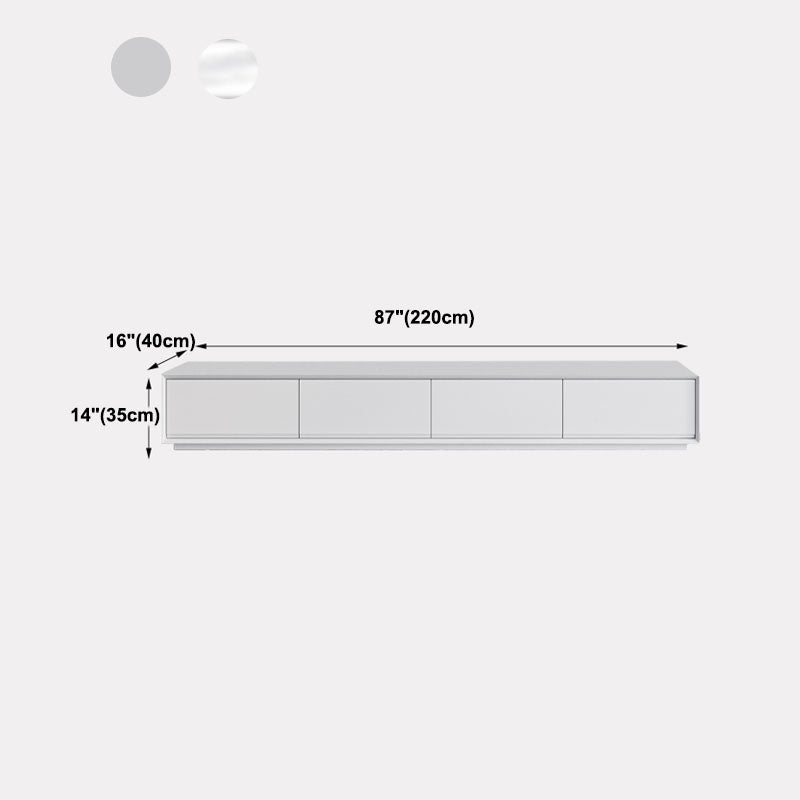 Contemporary TV Console White Wood/Stone Top TV Stand with Soft Close Drawers Clearhalo 'furn' 'furn_tv_stands_entertainment_centers' 'Furniture' 'Living Room Furniture' 'TV Stands & Entertainment Centers' 'TV Stands & Media Storage Furniture' 'tv_stands_entertainment_centers' 5906836