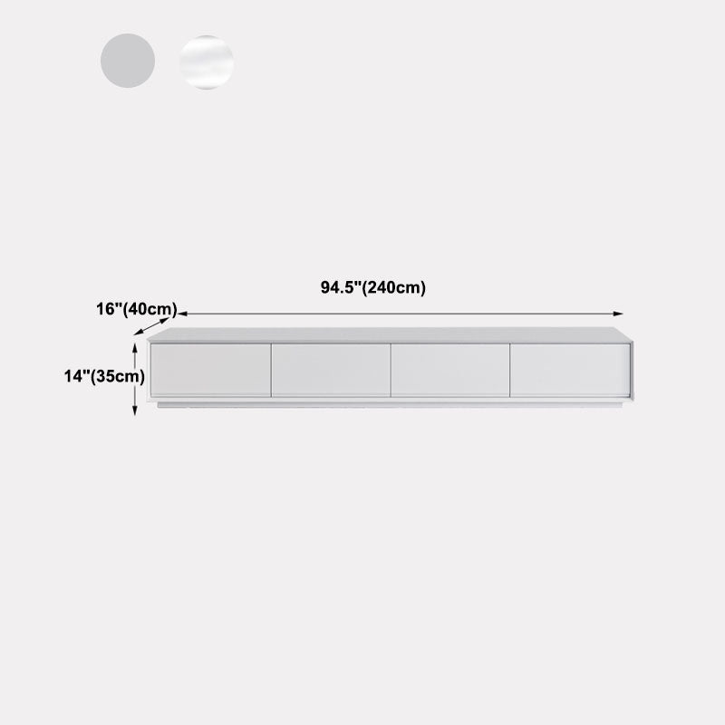 Contemporary TV Console White Wood/Stone Top TV Stand with Soft Close Drawers Clearhalo 'furn' 'furn_tv_stands_entertainment_centers' 'Furniture' 'Living Room Furniture' 'TV Stands & Entertainment Centers' 'TV Stands & Media Storage Furniture' 'tv_stands_entertainment_centers' 5906837