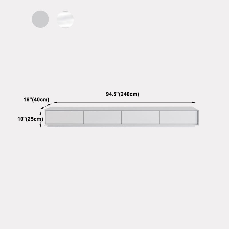 Contemporary TV Console White Wood/Stone Top TV Stand with Soft Close Drawers Clearhalo 'furn' 'furn_tv_stands_entertainment_centers' 'Furniture' 'Living Room Furniture' 'TV Stands & Entertainment Centers' 'TV Stands & Media Storage Furniture' 'tv_stands_entertainment_centers' 5906841