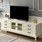 TV Cabinet Modern Simple Living Room Mini Small Family European Bedroom High TV Stand Ivory Clearhalo 'furn' 'furn_tv_stands_entertainment_centers' 'Furniture' 'Living Room Furniture' 'TV Stands & Entertainment Centers' 'TV Stands & Media Storage Furniture' 'tv_stands_entertainment_centers' 5906842