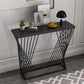 Modern Stone Console Sofa Table Rectangle Iron End Table for Hall 47"L x 12"W x 31"H Black Black Clearhalo 'Console Tables' 'console_tables' 'Entry & Mudroom Furniture' 'furn' 'furn_console_tables' 'Furniture' 5906857