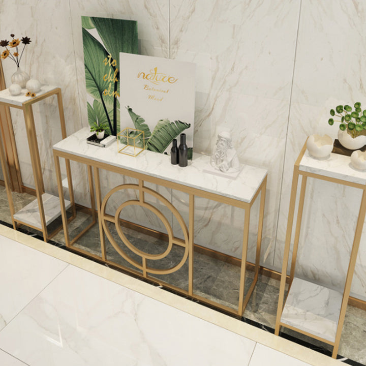 Tavolo da divano console in marmo moderno tavolo da ferro rettangolare per la sala
