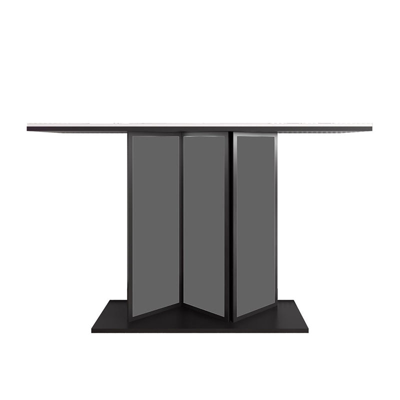 Tavolo da divano console in pietra moderna tavolo da rettangolo con scaffale per la sala