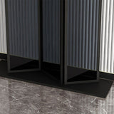 Tavolo da divano console in pietra moderna tavolo da rettangolo con scaffale per la sala