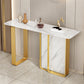 11 Inch Wide Glam Accent Table Stone Rectangle Console Accent Table White Gold Clearhalo 'Console Tables' 'console_tables' 'Entry & Mudroom Furniture' 'furn' 'furn_console_tables' 'Furniture' 5907026