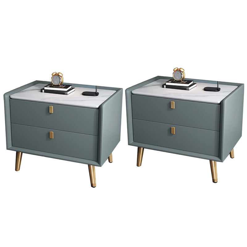 Vast houten bed nachtkastje 2-laden accent tafel nachtkastje met benen