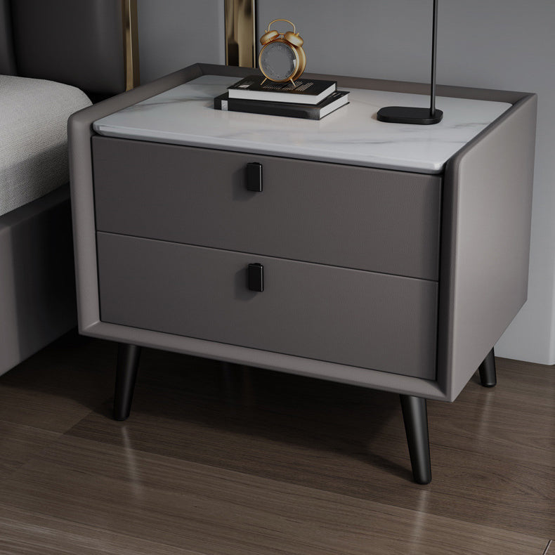 Vast houten bed nachtkastje 2-laden accent tafel nachtkastje met benen