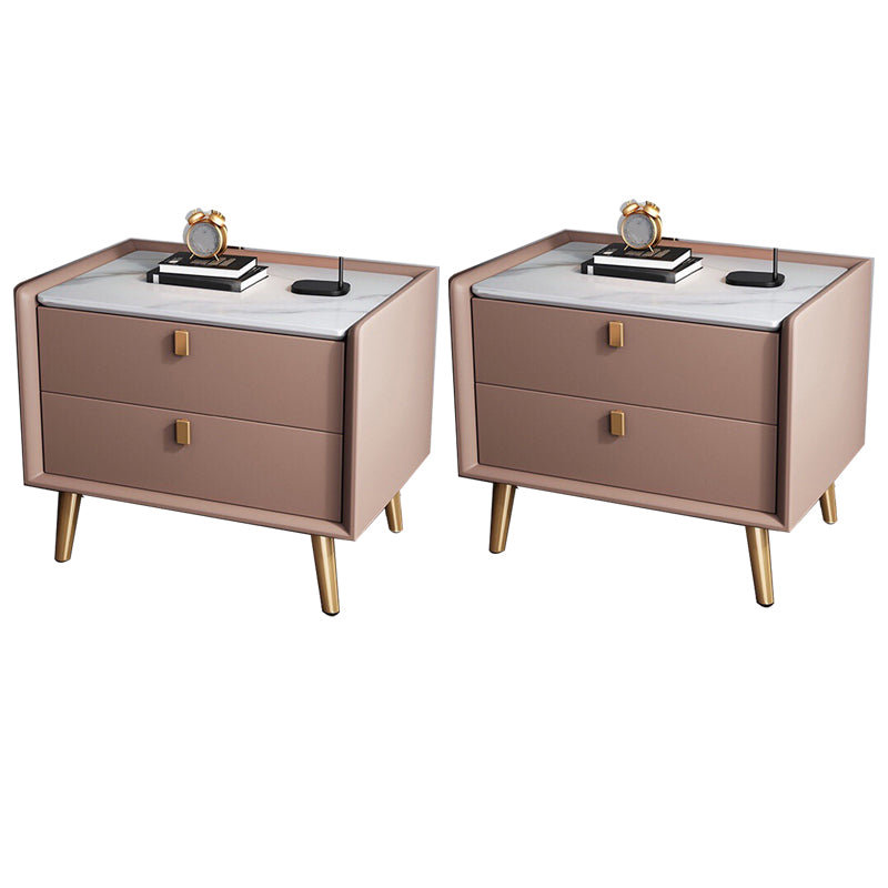 Vast houten bed nachtkastje 2-laden accent tafel nachtkastje met benen