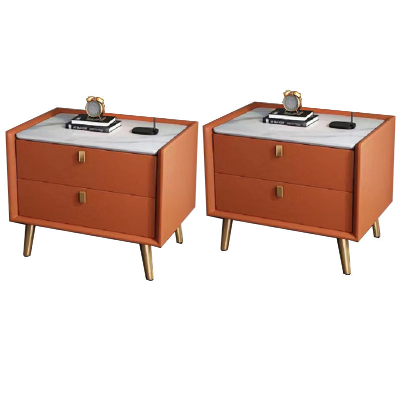 Vast houten bed nachtkastje 2-laden accent tafel nachtkastje met benen