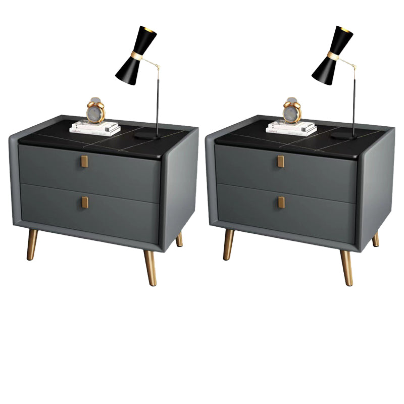 Vast houten bed nachtkastje 2-laden accent tafel nachtkastje met benen