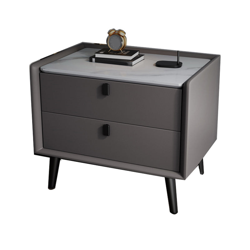 Vast houten bed nachtkastje 2-laden accent tafel nachtkastje met benen