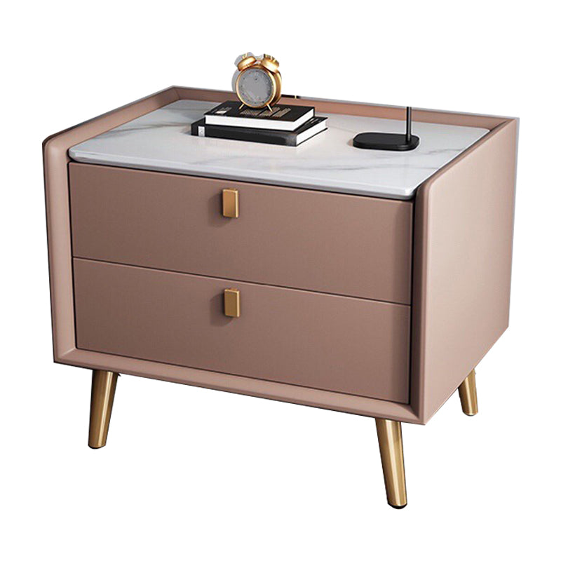 Vast houten bed nachtkastje 2-laden accent tafel nachtkastje met benen