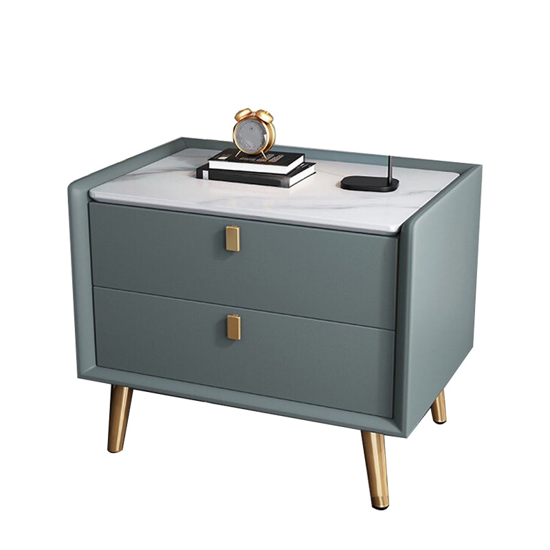 Vast houten bed nachtkastje 2-laden accent tafel nachtkastje met benen