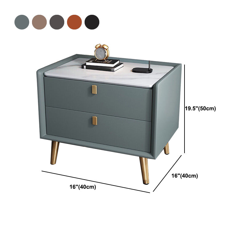 Vast houten bed nachtkastje 2-laden accent tafel nachtkastje met benen