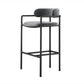 Industrial Upholstered Counter Stool Arm Low Back Bar Chair with Metal Legs Grey 1 Piece Clearhalo 'Bar Furniture' 'Bar Stools' 'bar_stools' 'furn' 'furn_bar_stools' 'Furniture' 'Kitchen & Dining Furniture' 5909495