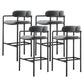 Industrial Upholstered Counter Stool Arm Low Back Bar Chair with Metal Legs Grey 4 Piece Set Clearhalo 'Bar Furniture' 'Bar Stools' 'bar_stools' 'furn' 'furn_bar_stools' 'Furniture' 'Kitchen & Dining Furniture' 5909499
