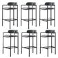 Industrial Upholstered Counter Stool Arm Low Back Bar Chair with Metal Legs Grey 6 Piece Set Clearhalo 'Bar Furniture' 'Bar Stools' 'bar_stools' 'furn' 'furn_bar_stools' 'Furniture' 'Kitchen & Dining Furniture' 5909501