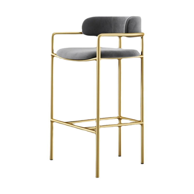 Industrial Upholstered Counter Stool Arm Low Back Bar Chair with Metal Legs Clearhalo 'Bar Furniture' 'Bar Stools' 'bar_stools' 'furn' 'furn_bar_stools' 'Furniture' 'Kitchen & Dining Furniture' 5909502