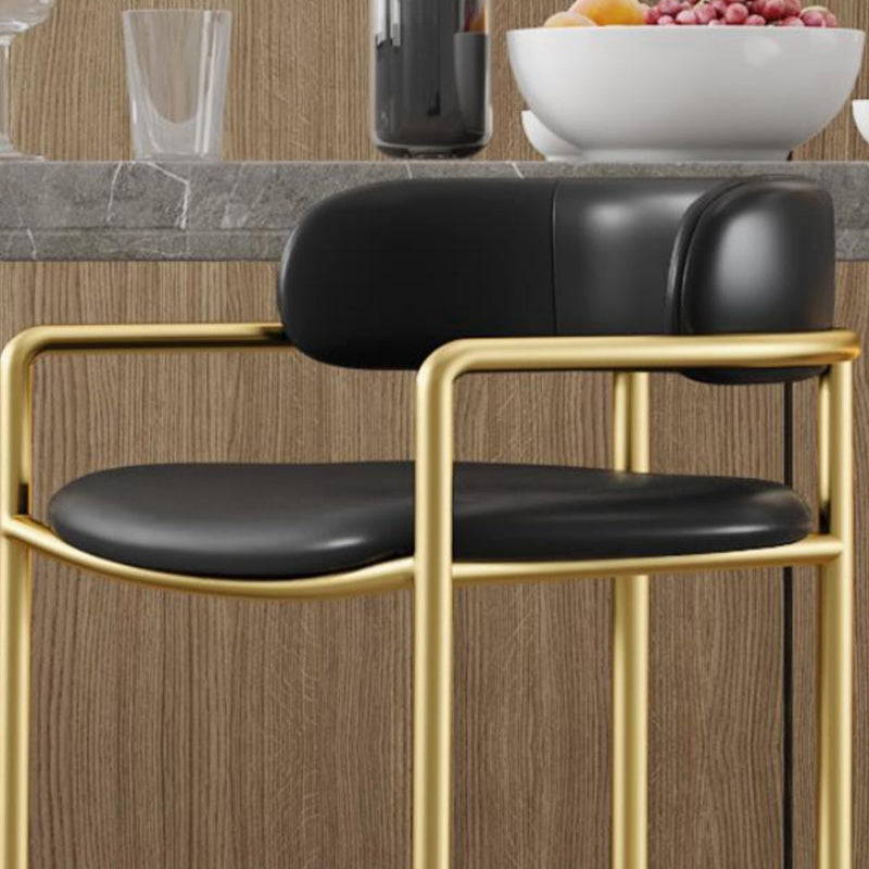 Industrial Upholstered Counter Stool Arm Low Back Bar Chair with Metal Legs Clearhalo 'Bar Furniture' 'Bar Stools' 'bar_stools' 'furn' 'furn_bar_stools' 'Furniture' 'Kitchen & Dining Furniture' 5909506