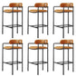 Industrial Upholstered Counter Stool Arm Low Back Bar Chair with Metal Legs Orange 6 Piece Set Clearhalo 'Bar Furniture' 'Bar Stools' 'bar_stools' 'furn' 'furn_bar_stools' 'Furniture' 'Kitchen & Dining Furniture' 5909510
