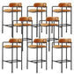 Industrial Upholstered Counter Stool Arm Low Back Bar Chair with Metal Legs Orange 8 Piece Set Clearhalo 'Bar Furniture' 'Bar Stools' 'bar_stools' 'furn' 'furn_bar_stools' 'Furniture' 'Kitchen & Dining Furniture' 5909512