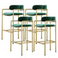 Industrial Upholstered Counter Stool Arm Low Back Bar Chair with Metal Legs Green 4 Piece Set Clearhalo 'Bar Furniture' 'Bar Stools' 'bar_stools' 'furn' 'furn_bar_stools' 'Furniture' 'Kitchen & Dining Furniture' 5909516