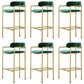 Industrial Upholstered Counter Stool Arm Low Back Bar Chair with Metal Legs Green 6 Piece Set Clearhalo 'Bar Furniture' 'Bar Stools' 'bar_stools' 'furn' 'furn_bar_stools' 'Furniture' 'Kitchen & Dining Furniture' 5909517