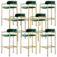 Industrial Upholstered Counter Stool Arm Low Back Bar Chair with Metal Legs Green 8 Piece Set Clearhalo 'Bar Furniture' 'Bar Stools' 'bar_stools' 'furn' 'furn_bar_stools' 'Furniture' 'Kitchen & Dining Furniture' 5909518